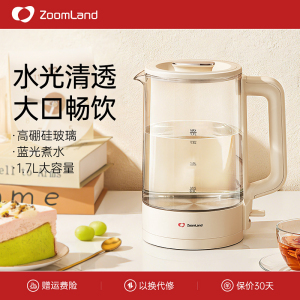 美国卓朗电热烧水壶2026新款家用1.7升大容量一体养生壶开水玻璃新型ZL-733