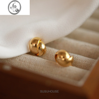 JiMi高级感耳夹无耳洞女金色耳环复古无痛耳饰蚊香盘通勤简约夹耳式夏