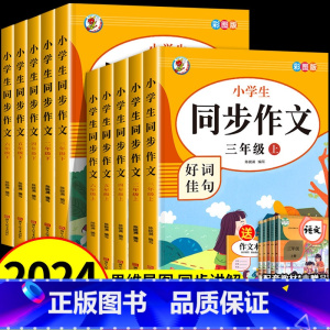 [3册]同步作文+同步字帖+阅读理解 二年级下 [正版]2024新版同步作文人教版二年级三年级四年级五年级六年级上册下册