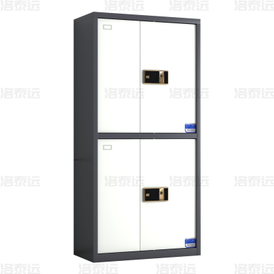 洛泰远 钢制保密柜密码文件柜保密档案资料柜灰白套色通双节指纹锁
