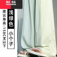 YIBUSHENG绿色肌理感棉麻山本裤女季薄款高腰垂感休闲慵懒宽松冰丝阔腿裤