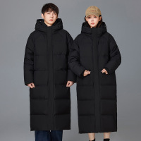 羽绒服秋冬新款长款加厚情侣装韩版休闲男女同款潮流过膝男装外套