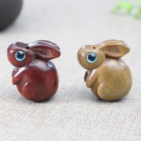 厂家直销檀木雕刻萌兔DIY创意男女情侣个性手机链包包挂饰钥匙扣送女朋友老婆情人节七夕生日礼物