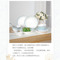 康巴赫(KBH)天青之彩骨瓷餐具16头
