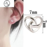 JiMi缠绕爱心心形镂空耳钉女s925银针银银甜美气质简约小清新日常百搭