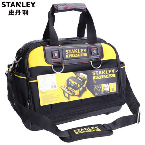 史丹利(STANLEY)FatMax工具包收纳包手提单肩包多功能加厚帆布包物业维修电工包 硬底双开工具提包17寸
