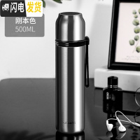 三维工匠儿童保温杯不锈钢男小学生防摔杯子女可爱便携水杯350水壶 级316钢(500本色)