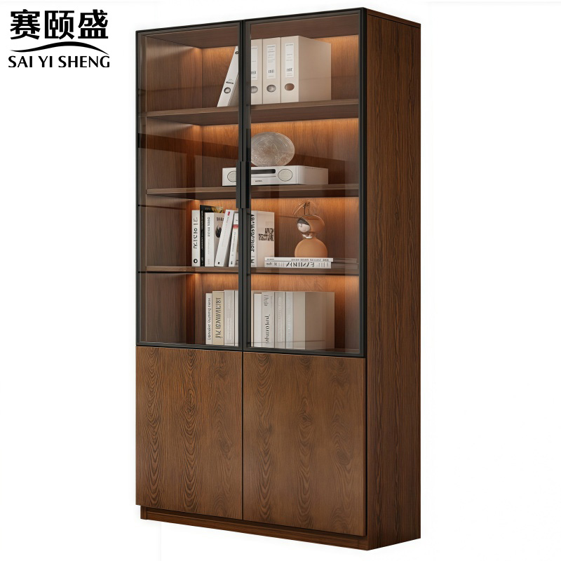 赛颐盛玻璃门书柜双门双柜1000*320*2000mm台