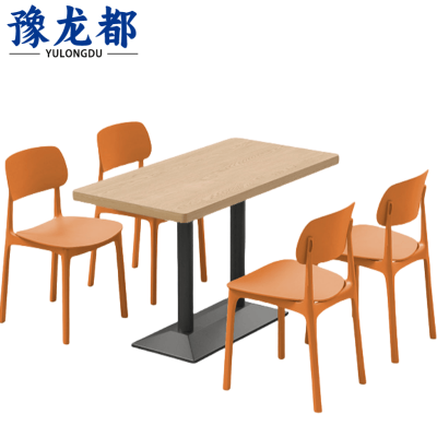 豫龙都 食堂桌椅一桌四椅套
