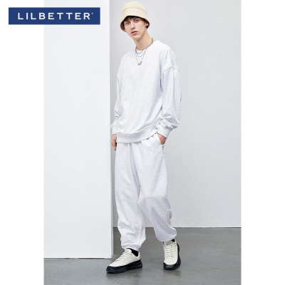 Lilbetter卫衣男春季新款圆领宽松上衣简约帅气潮流男士卫衣无帽预售,最晚2021年03月12日24点前发货