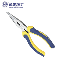 长城精工 6英寸Cr-V欧式精抛双色套塑柄尖嘴钳 铬钒钢尖头钳电工钳 160mm 212076(2把起订)
