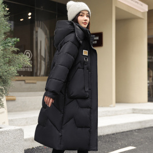 欧洲站2024冬季新款可拆卸帽棉衣女中长款过膝加厚棉袄棉服女外套