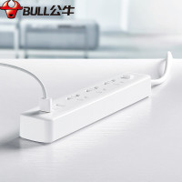 公牛小自USB插座板 GN-B403U 3usb接囗+3孔全长1.8米总控开关