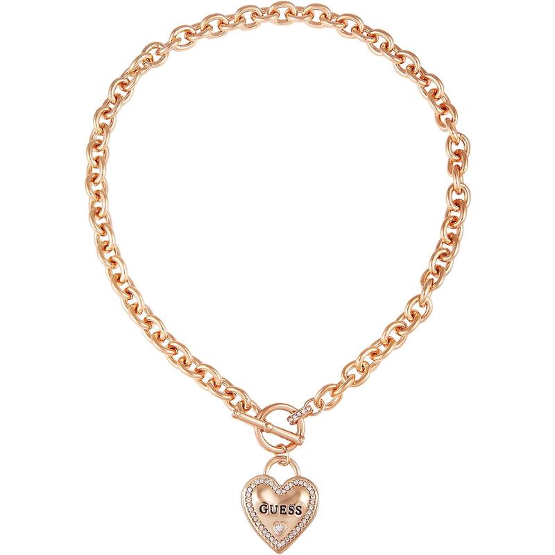 GUESS优雅金色心形吊坠链条项链时尚百搭女士配饰