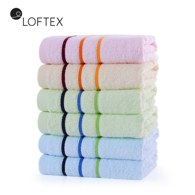 亚光(LOFTEX)家纺毛巾纯棉柔软亲肤吸水素色彩条缎妍面巾单条装80g/条32*70cm