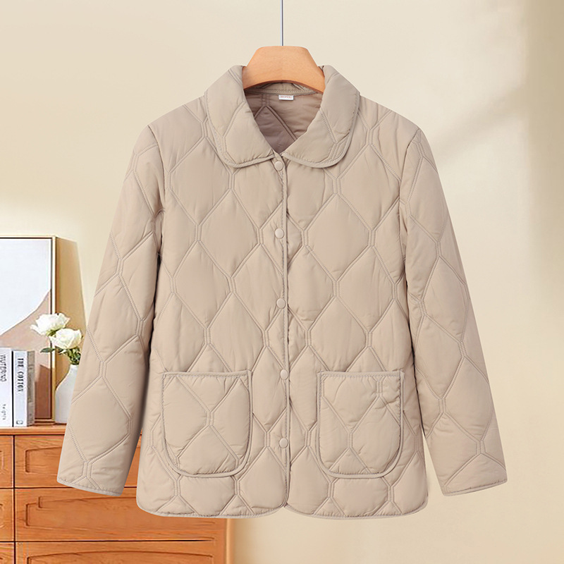 妈妈装冬装棉衣40-60岁中老年薄款棉服外套女时尚简约冬季衣服女