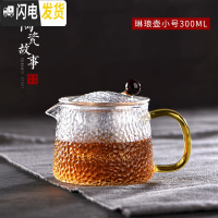 三维工匠玻璃茶壶套装家用泡茶器可高温茶具过滤花茶壶单壶锤纹耐热泡茶壶 琳琅壶300
