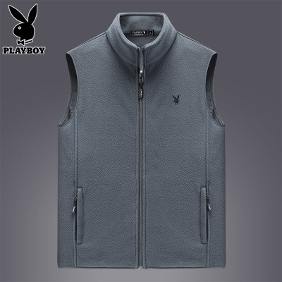 花花公子休闲马甲男士背心2025年冬季新款摇粒绒保暖坎肩马夹外套