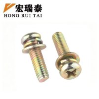 宏瑞泰 彩锌十字圆头组合螺丝 4.8级 M4*10 个