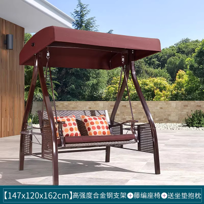 紫叶秋千室外花园摇椅别墅院子双人荡秋千铁艺吊椅露台庭院秋千椅