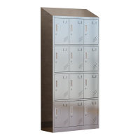 臻远 ZY4111413 201不锈钢斜顶更衣柜员工宿舍储物柜 十二门更衣柜