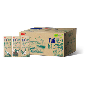 光明优加湿地有机3.6g乳蛋白纯牛奶250m1*12盒 礼盒装