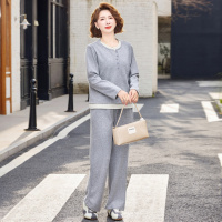 运动休闲妈妈套装女春秋薄款中老年女装春装衣服40-60岁两件套女