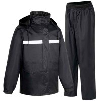 新式 双层加厚 分体式雨衣雨裤套装 男款保安物业劳保成人 反光防雨