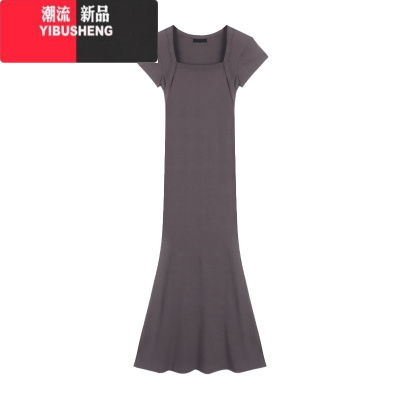 YIBUSHENG纯欲风辣妹性感包臀裙连衣裙女春季黑色收腰显瘦鱼尾裙气质长裙子