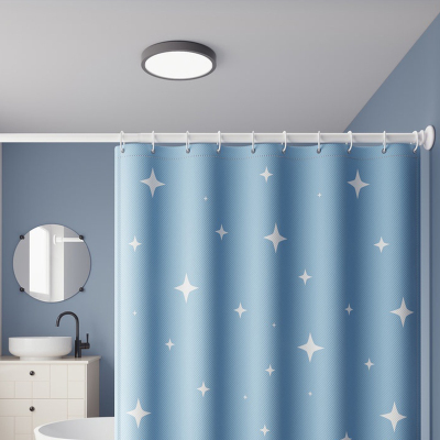 [补贴10%]浴室加厚浴帘布卫生间浴帘套装免打孔洗澡防水帘隔断帘门帘窗帘子
