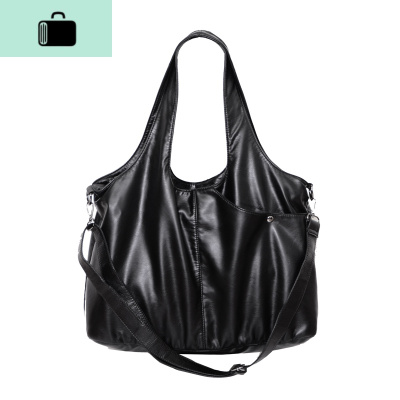 2020新款托特包大容量单肩包女大包简约软皮女包通勤公文手提包女NEW LAKE 黑色前50名送太阳伞女士单肩包