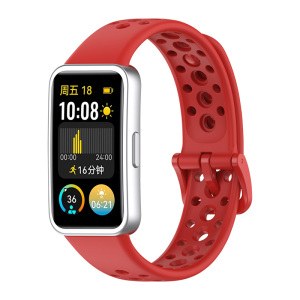 适用华为手环8/9/10表带nfc通用智能运动液态硅胶TPU透气防水表带