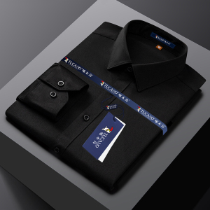 啄木鸟[弹力免烫]衬衫2025新款男士长袖商务正工装伴郎短袖衬衣