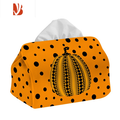 三维工匠怪婆婆草间弥生日式南瓜布艺抽纸盒纸巾包客厅收纳餐桌装饰纸抽袋 纸巾盒小号-波点南瓜01