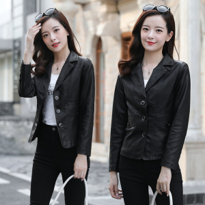 免费试穿 退换无忧]海宁真皮皮衣女短外套女装2024春秋装新款时尚韩版百搭春秋季皮衣春秋装夹克机车衣服