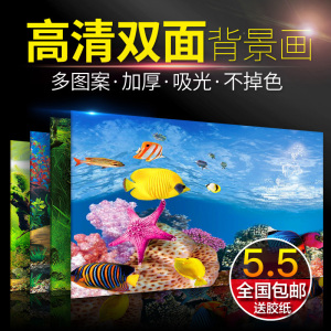 鱼缸背景纸高清壁纸3d立体背景图案水族造景鱼缸装饰贴纸背景画