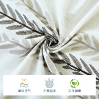 美帮汇立体绣叶子桌布布艺北欧台布长方形家用餐桌茶几圆桌布巾