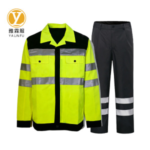 雅霖服 高警示夏季工作服套装(可定制) YLF-0105 套