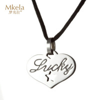 梦克拉Mkela钨金吊坠心形吊坠 幸运星 lucky项链项坠