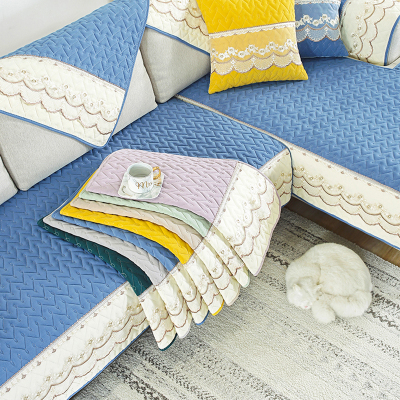 幸福派四季简约沙发垫套装北欧时尚防滑沙发坐垫子123组合夏季沙发垫布艺沙发套罩巾全包支持定制飘窗垫子