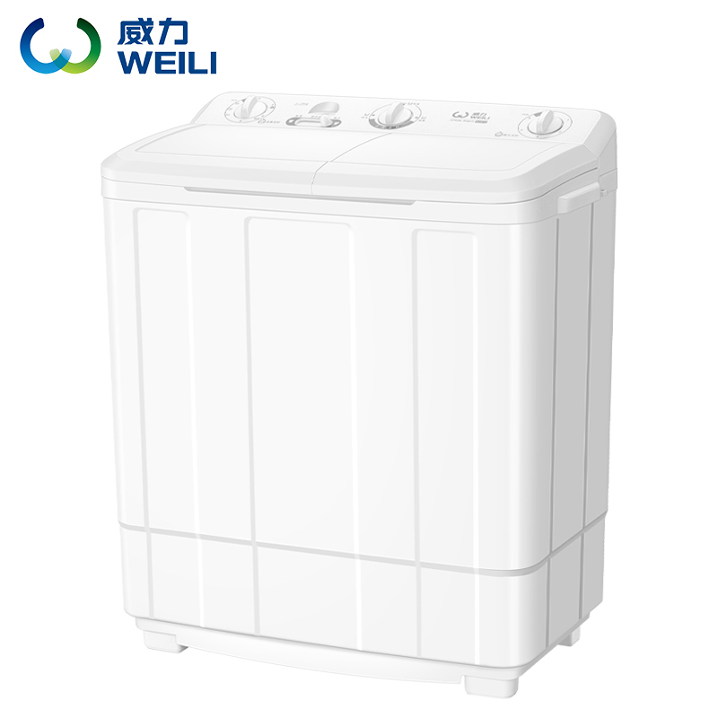 威力9kg公斤半自动洗衣机 家用双缸 洗脱分离 旋钮控制 双桶大容量 XPB90-9082S (欧洲白)