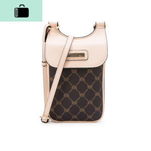 2020新款斜挎包女包单肩报 时尚手机包袋随身小包NEW LAKE 咖啡配杏色女斜挎包 咖啡配杏色