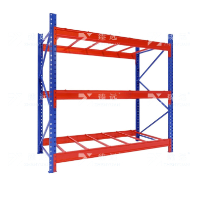 臻远 ZY4121486 重型货架仓储高位货架单层称重3000kg 蓝橘色主架3层