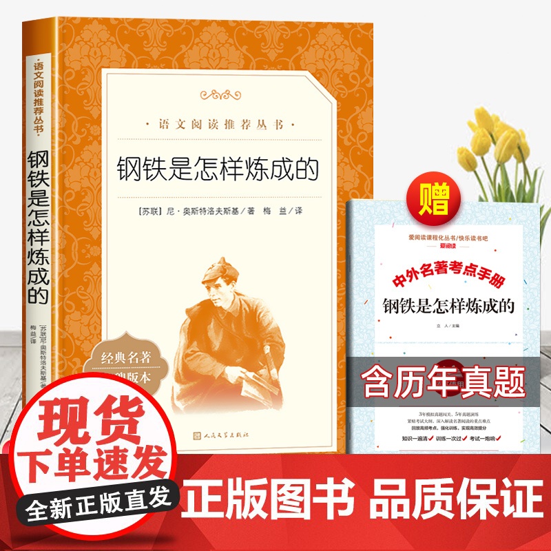 钢铁是怎样炼成的人民文学出版社八年级必读课外书下语文阅读课外拓展世界经典名著初中生初二下适合中学生看的书无删减版老师