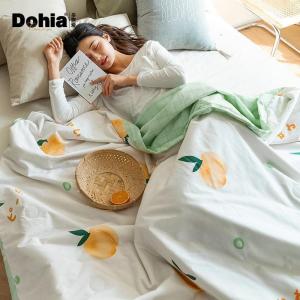 美帮汇全棉空调被夏被全棉单双人薄盖被可水洗机洗夏凉被橘色青春