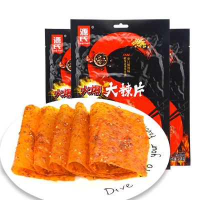 源氏火爆大辣片死神魔鬼超辣老式手撕豆皮网红零食148g/袋
