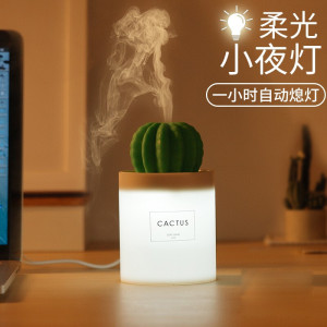 林檎圣诞节 女迷你透明加湿器家用静音卧室小型usb空调大雾喷雾宿舍创意七彩夜灯生日女生 夜灯+加湿器二合一送女朋友老婆生