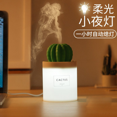 林檎圣诞节 女迷你透明加湿器家用静音卧室小型usb空调大雾喷雾宿舍创意七彩夜灯生日女生 夜灯+加湿器二合一送女朋友老婆生
