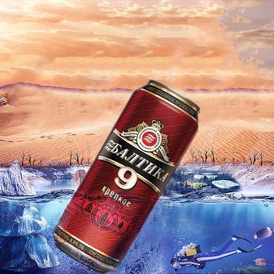 俄罗斯原装进口9号波罗的海烈性啤酒450ml*24听