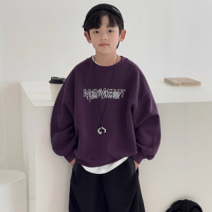 男童卫衣冬季秋冬新款中大童装冬装潮男孩儿童加绒一体绒上衣